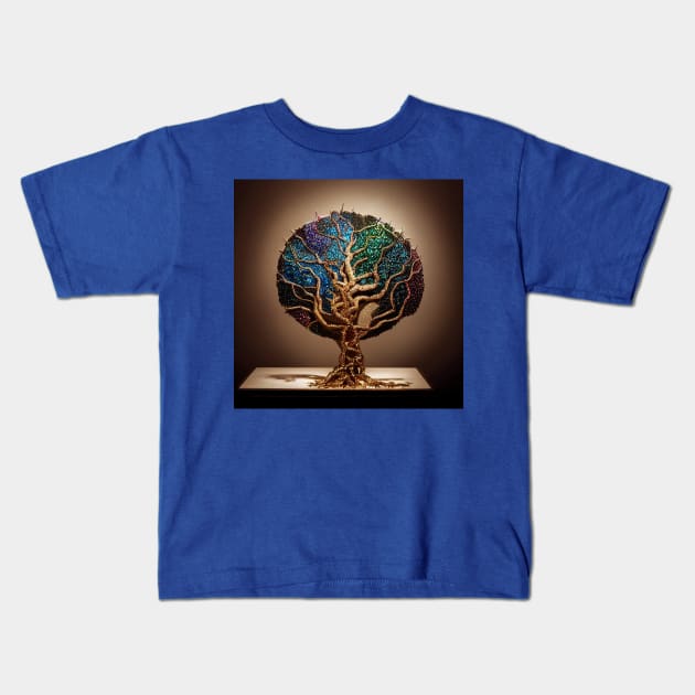 Yggdrasil World Tree of Life Kids T-Shirt by Grassroots Green